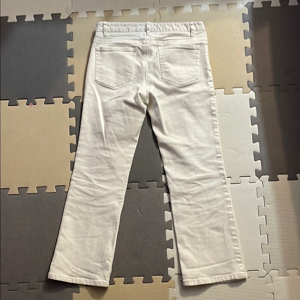 Theory Women's White Jeans with slight flare, cropped - Picture 4 of 4